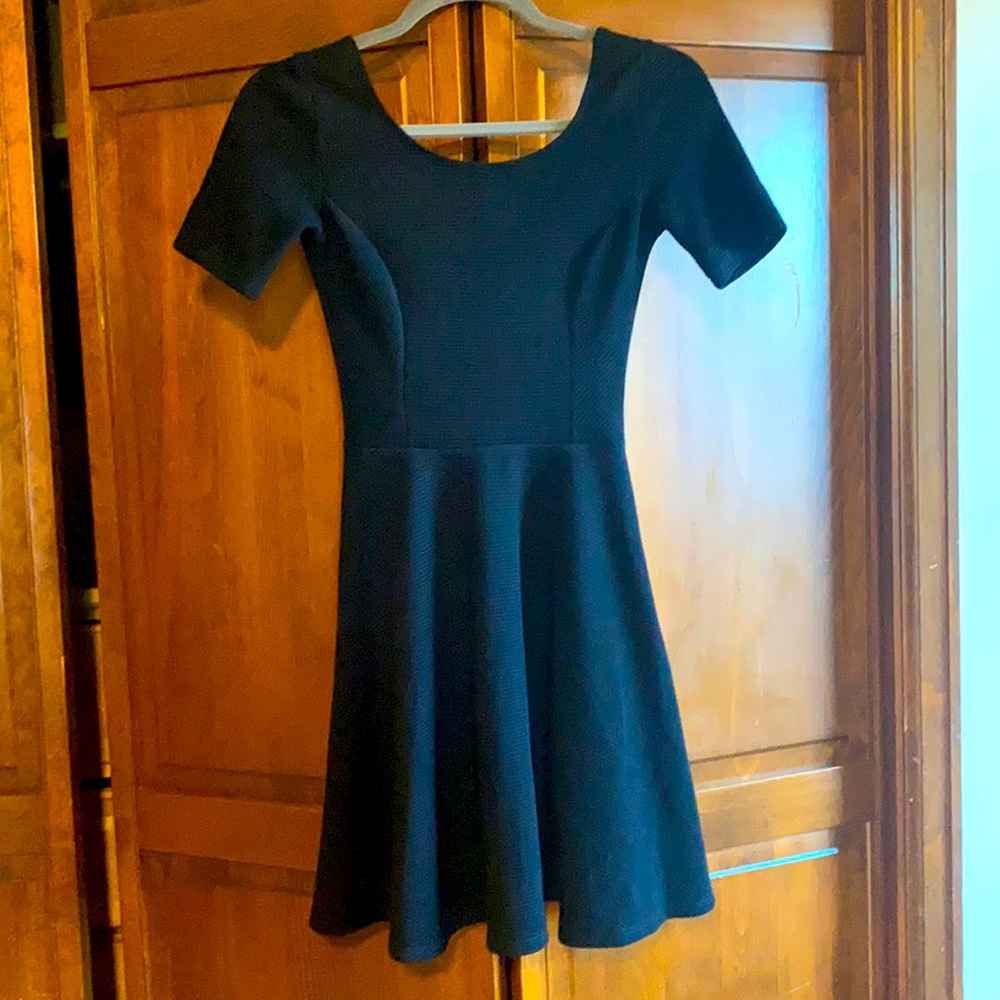Lush Black Scoop Neck Casual Dress